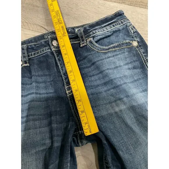 Miss Me boot cut 33 waist jeweled jeans perfect condition - Picture 6 of 13